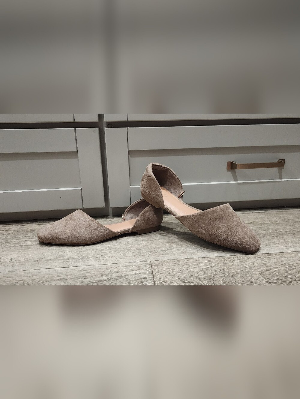 NEW Old Navy Taupe Suede D'Orsay Flats
